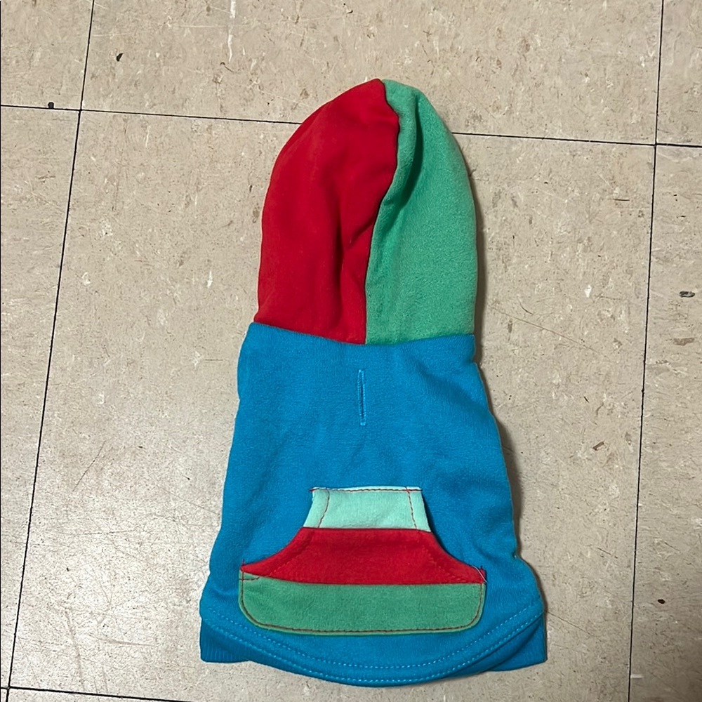 Wondershop Red Blue and Green XSmall Pet Hoodie Festive Knit